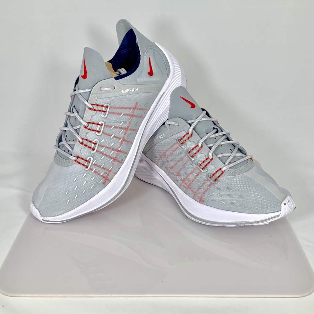 Nike EXP-X14 lifestyle Sneaker 🏃♀️💨Silver/Red - Picture 4 of 8